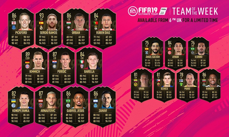 complete fifa team of the week 39 lineup of players