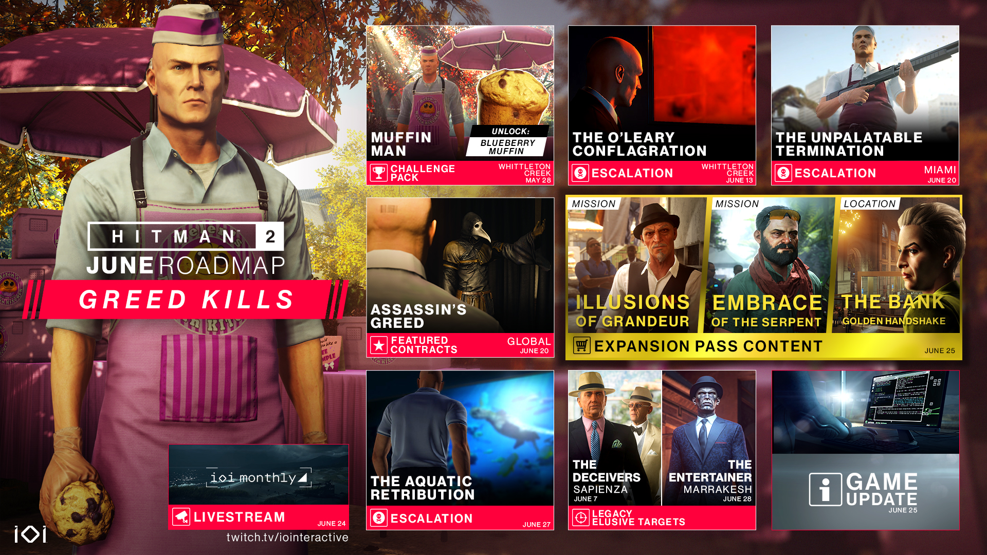 Hitman 2 June Roadmap Includes New Bank Location