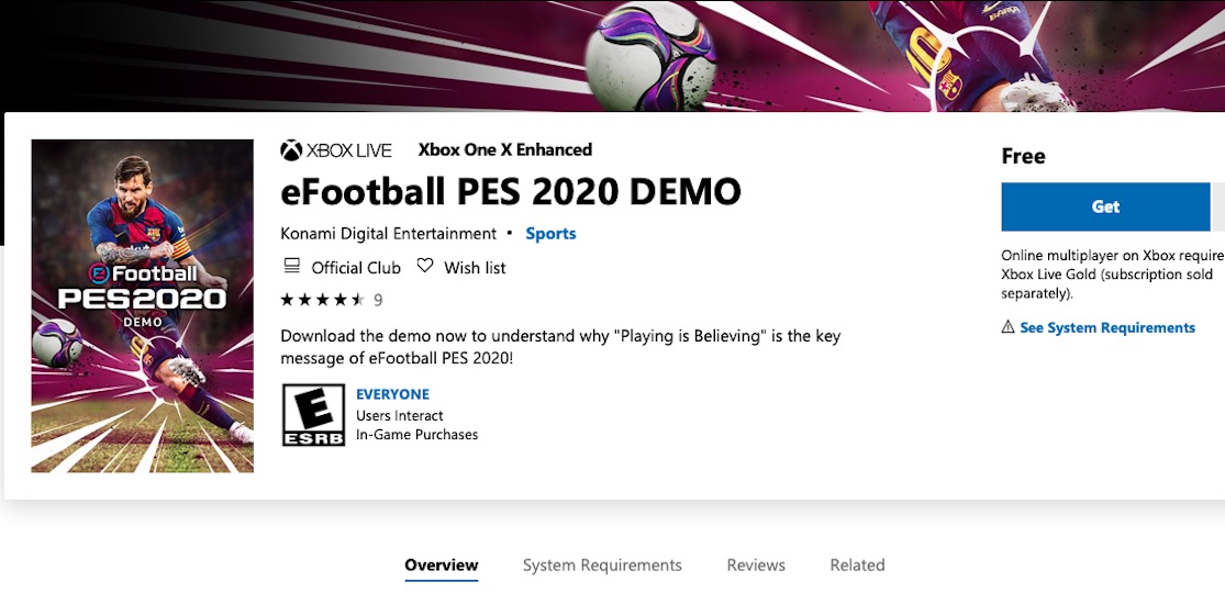 xbox store pes 2020