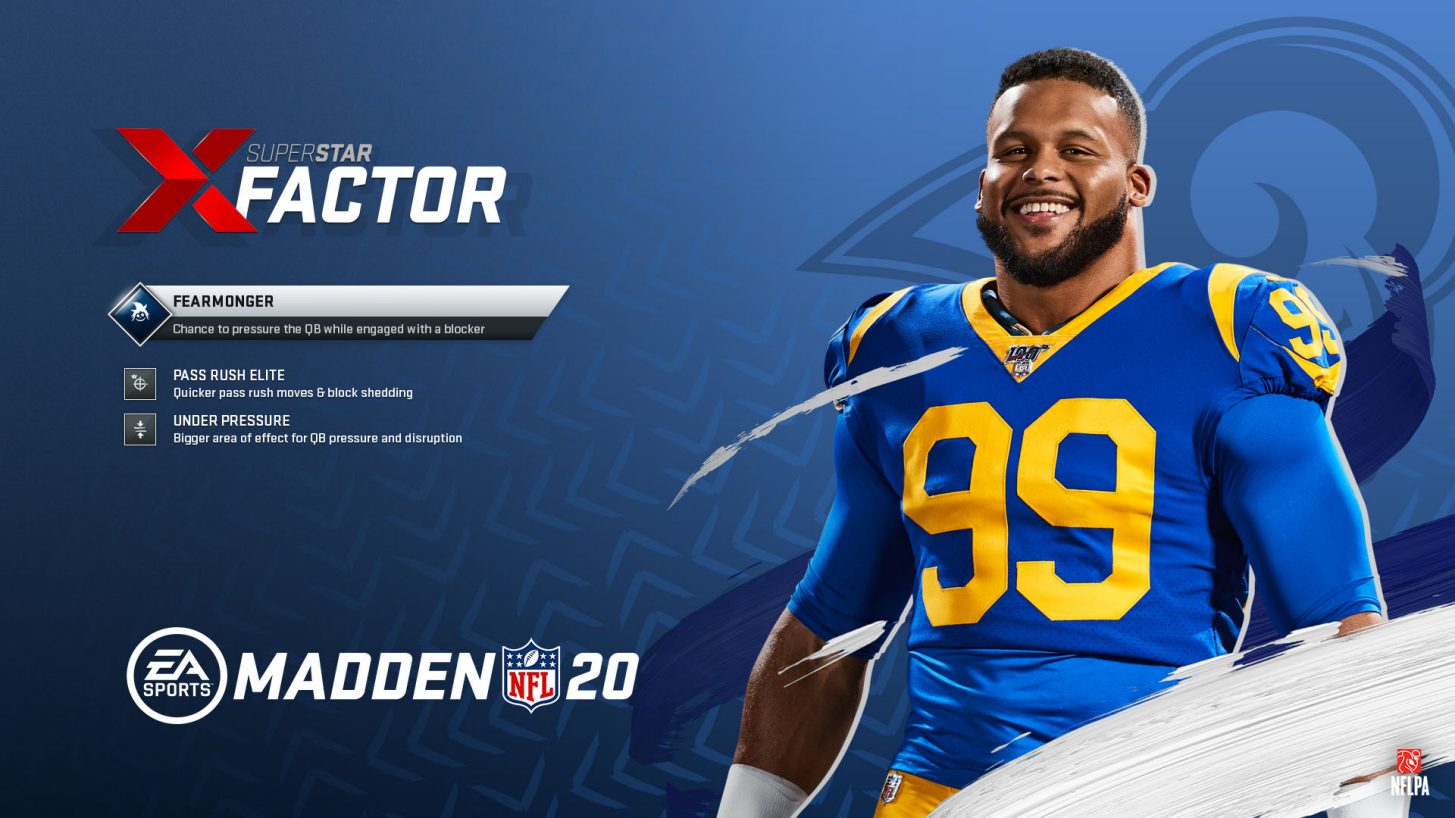 madden 20 players aaron donald superstar x-factor card