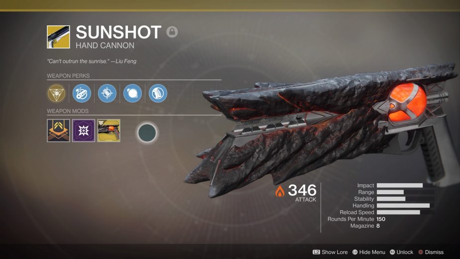 Destiny 2 Sunshot Magazine Size