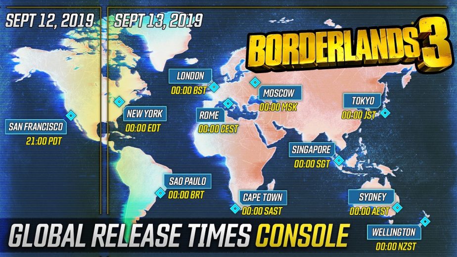 Borderlands 3 Release Times Console