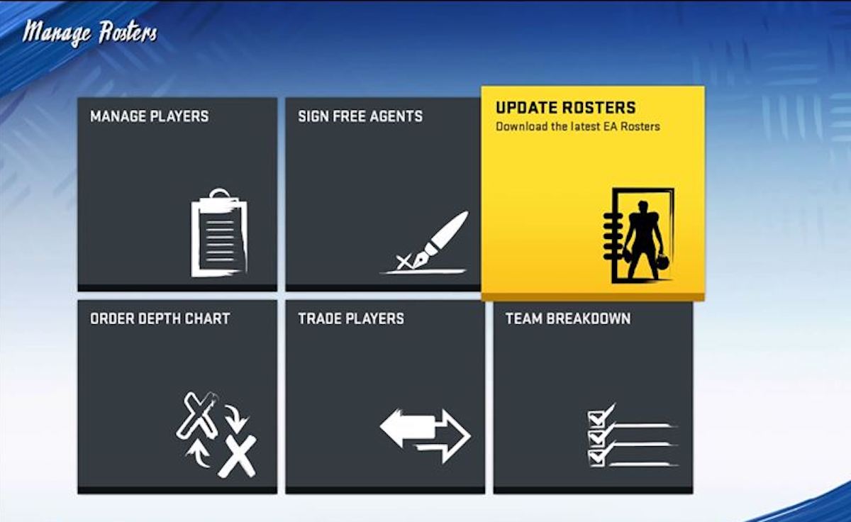 how to update roster on madden 20 game