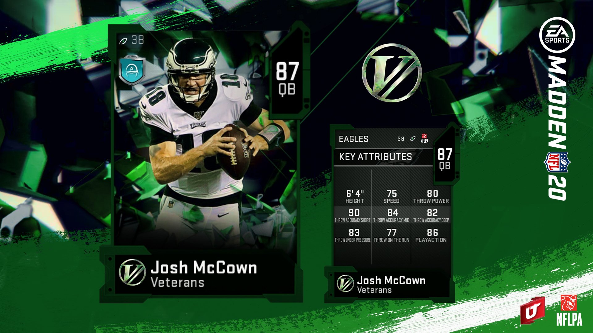 madden 20 veterans josh mccown ultimate team card