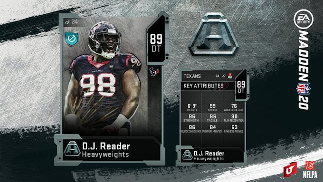 madden 20 heavyweights dj reader card in ultimate team