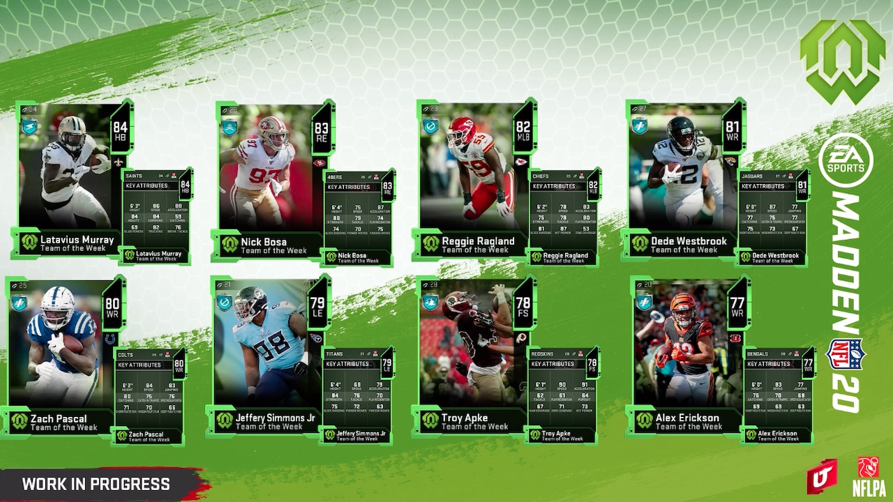 madden 20 team of the week 7 players reveal from ea twitch