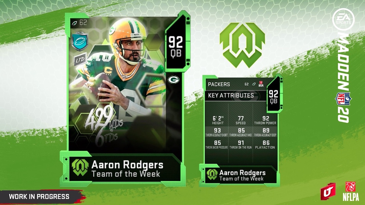 Madden 20 Team of the Week 7 Revealed: Marvin Jones Jr, Aaron Rodgers  Headline New TOTW Players