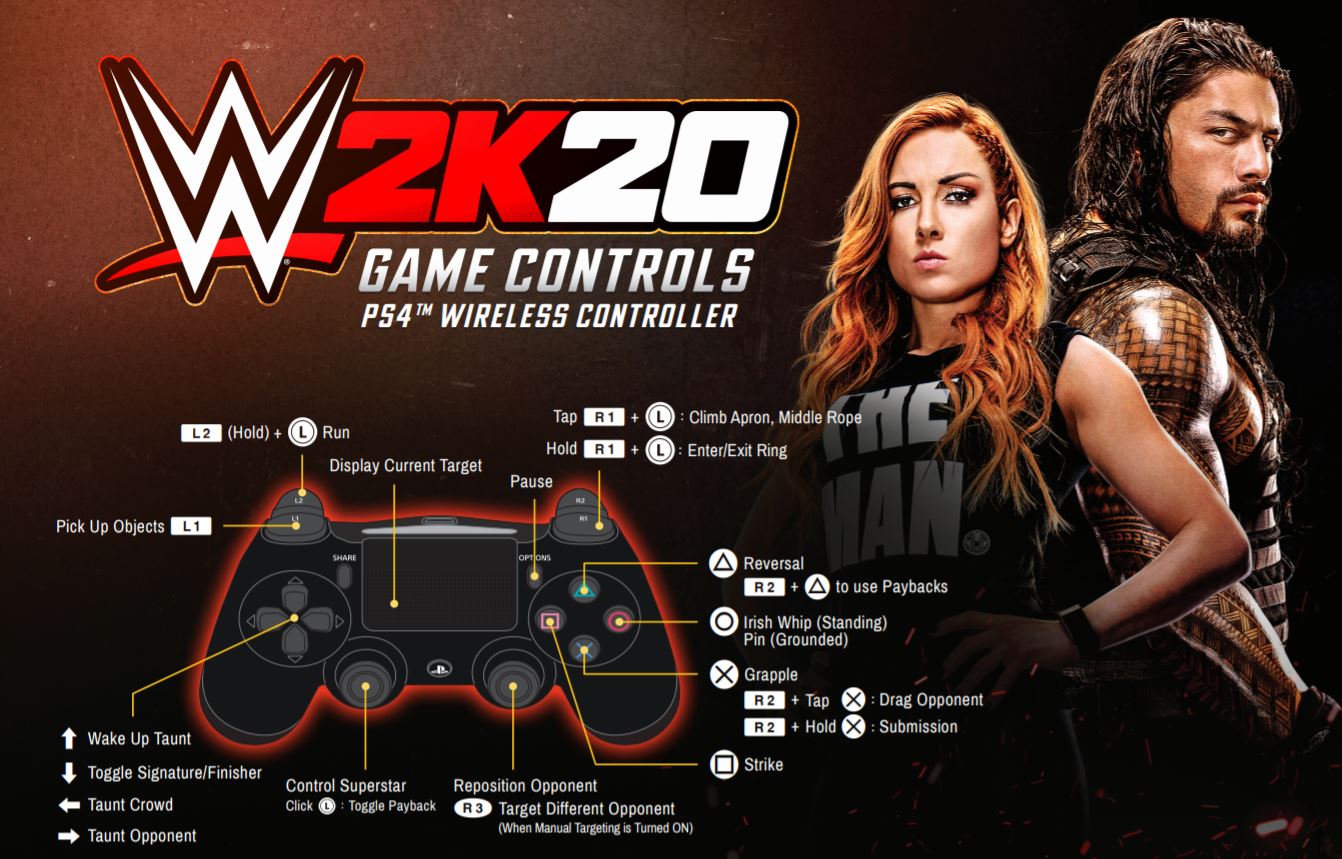 wwe 2k20 control scheme for playstation 4 controller
