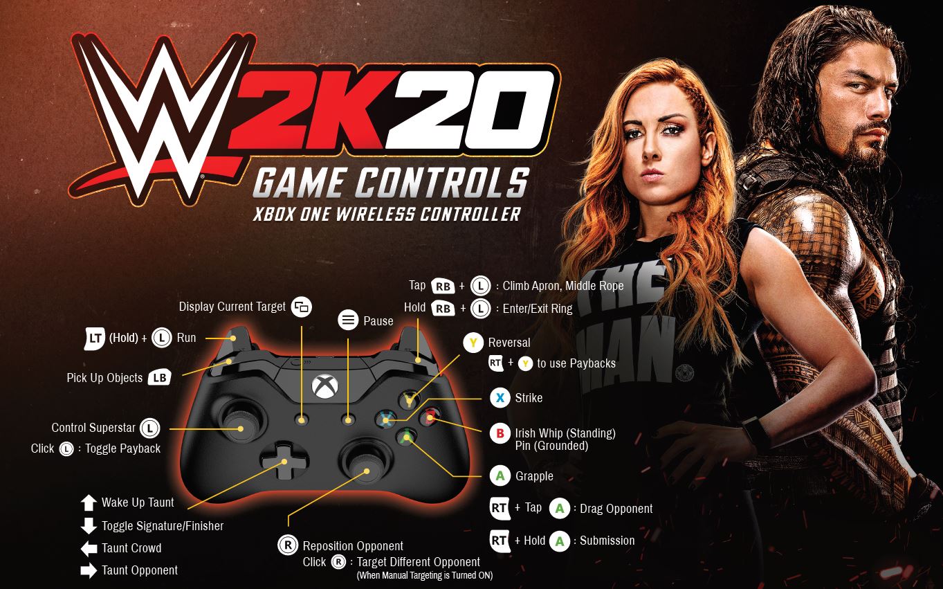 wwe 2k20 control scheme for xbox one controller