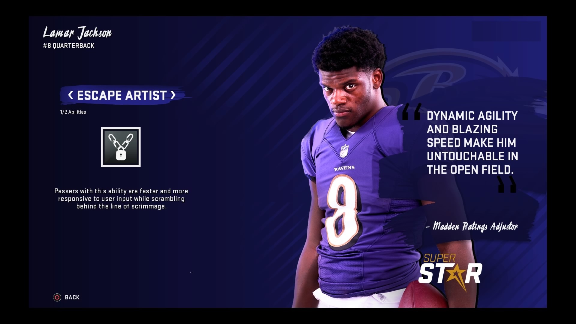 lamar jackson madden 20 superstar abilities