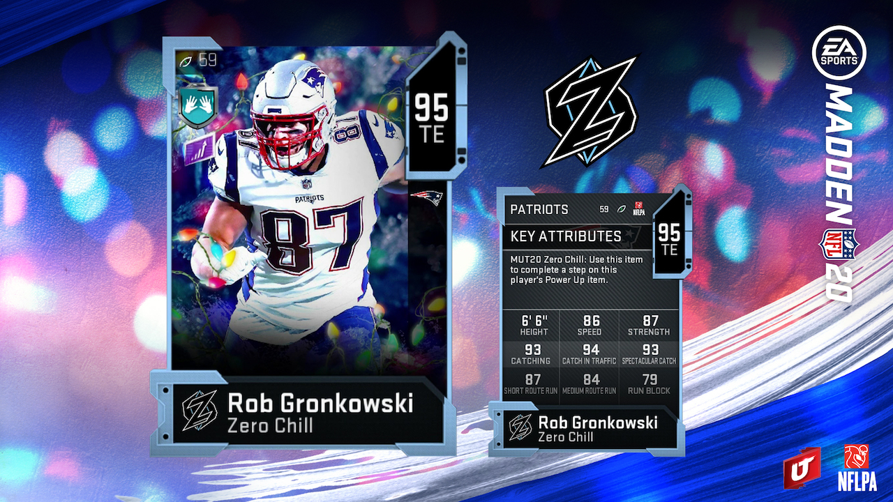 Madden 20 Zero Chill Rob Gronkowski card