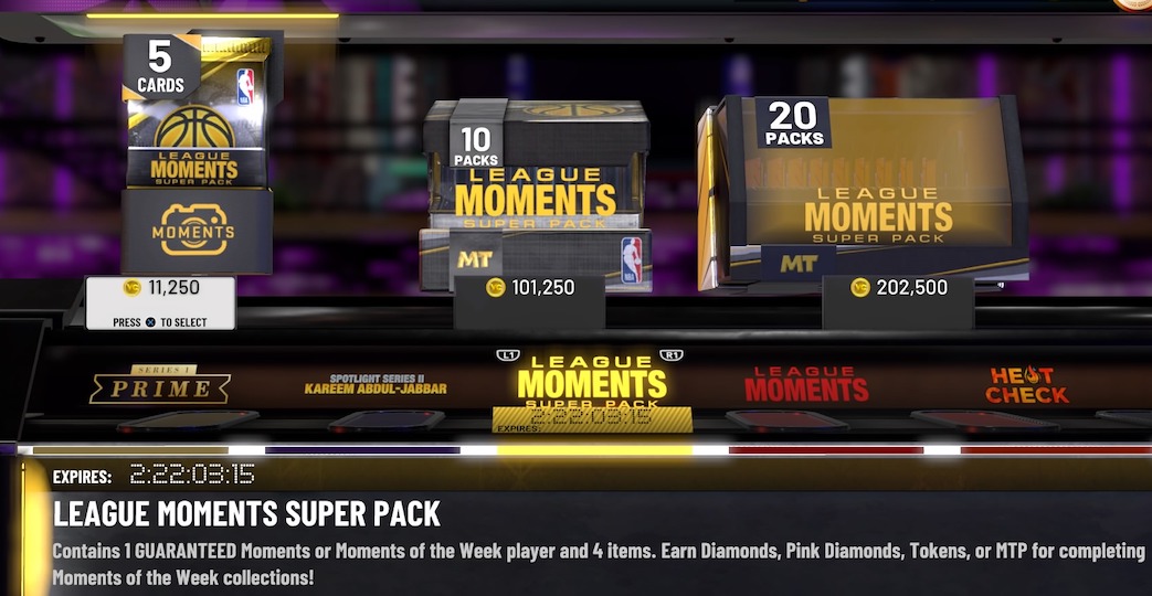 nba 2k20 league moments super packs and boxes prices