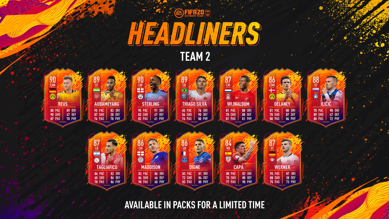 fifa 20 headliners team 2 players revealed