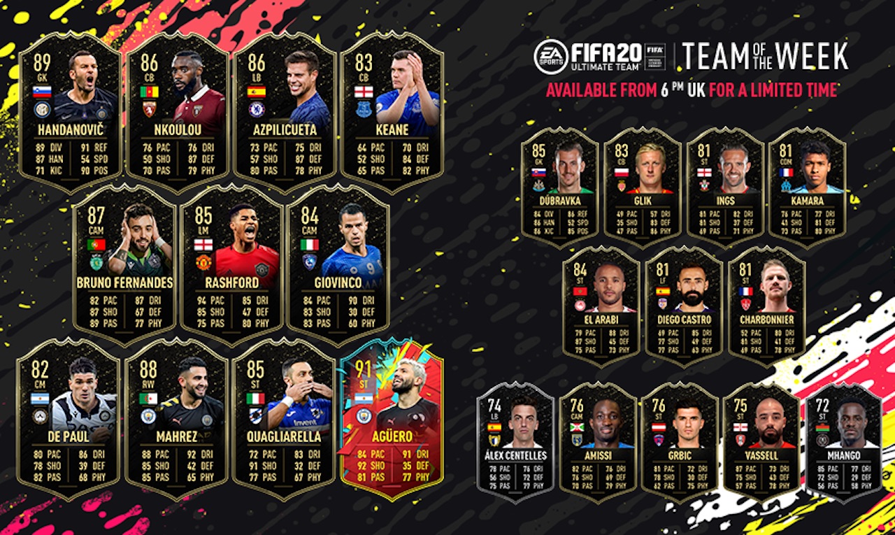 fifa 20 team of the week 18 players full lineup