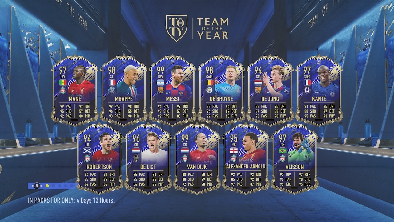 FIFA 20 team of the year player ratings reveal