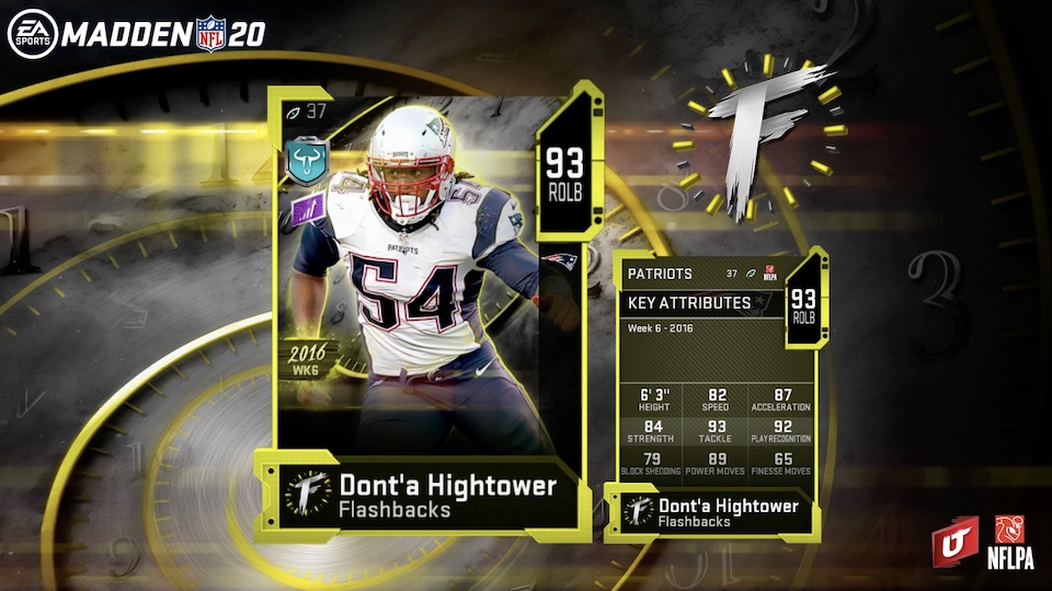 madden 20 flashbacks card for donta hightower