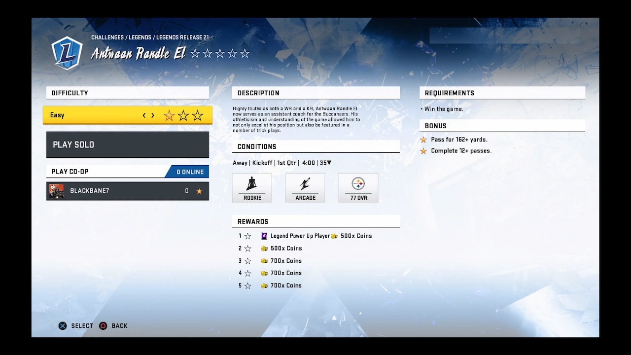 madden 20 legends challenges antwaan randle el screen