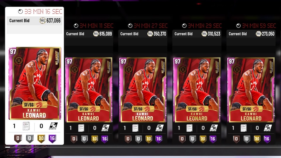 nba 2k20 kawhi leonard pick diamond auction listings