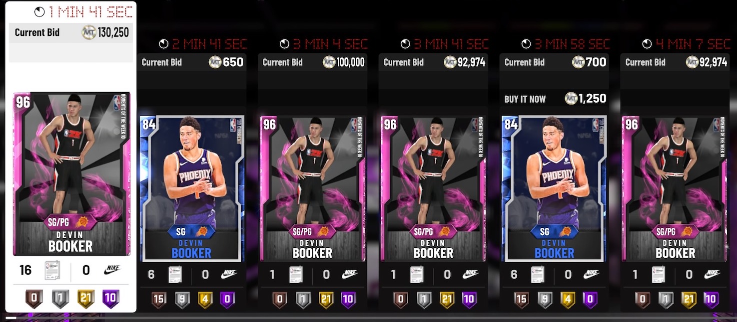 nba 2k20 moments of the week 10 devin booker auction listings