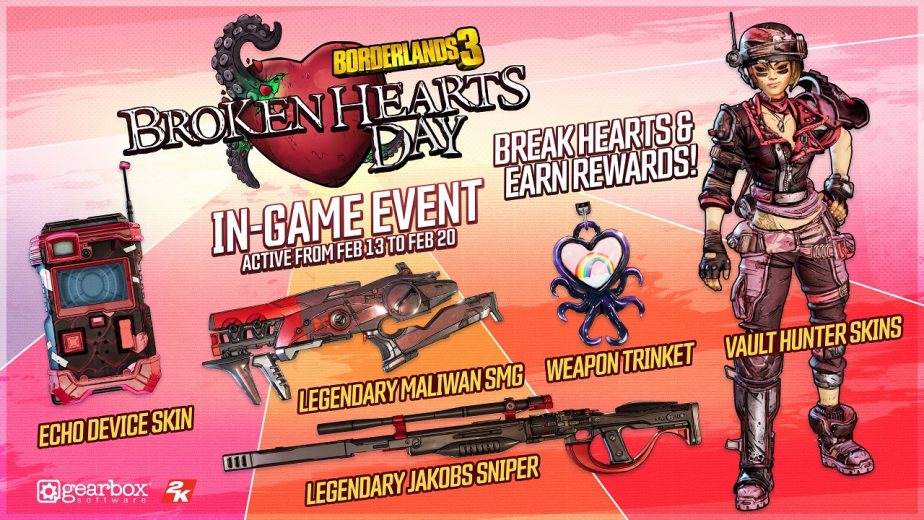 Borderlands 3 Broken Hearts Day Event Now Live