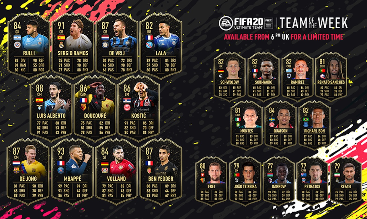 fifa 20 team of the week 22 players revealed