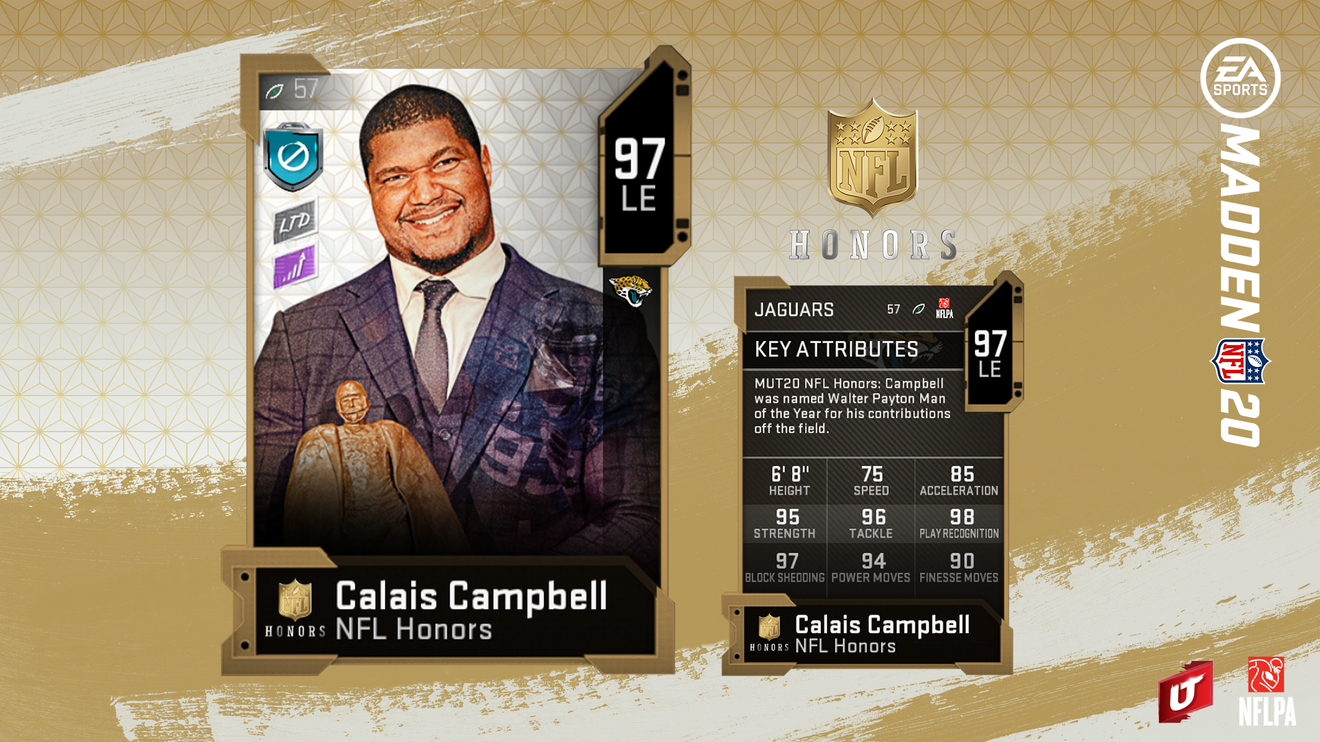 madden 20 nfl honors card for calais campbell