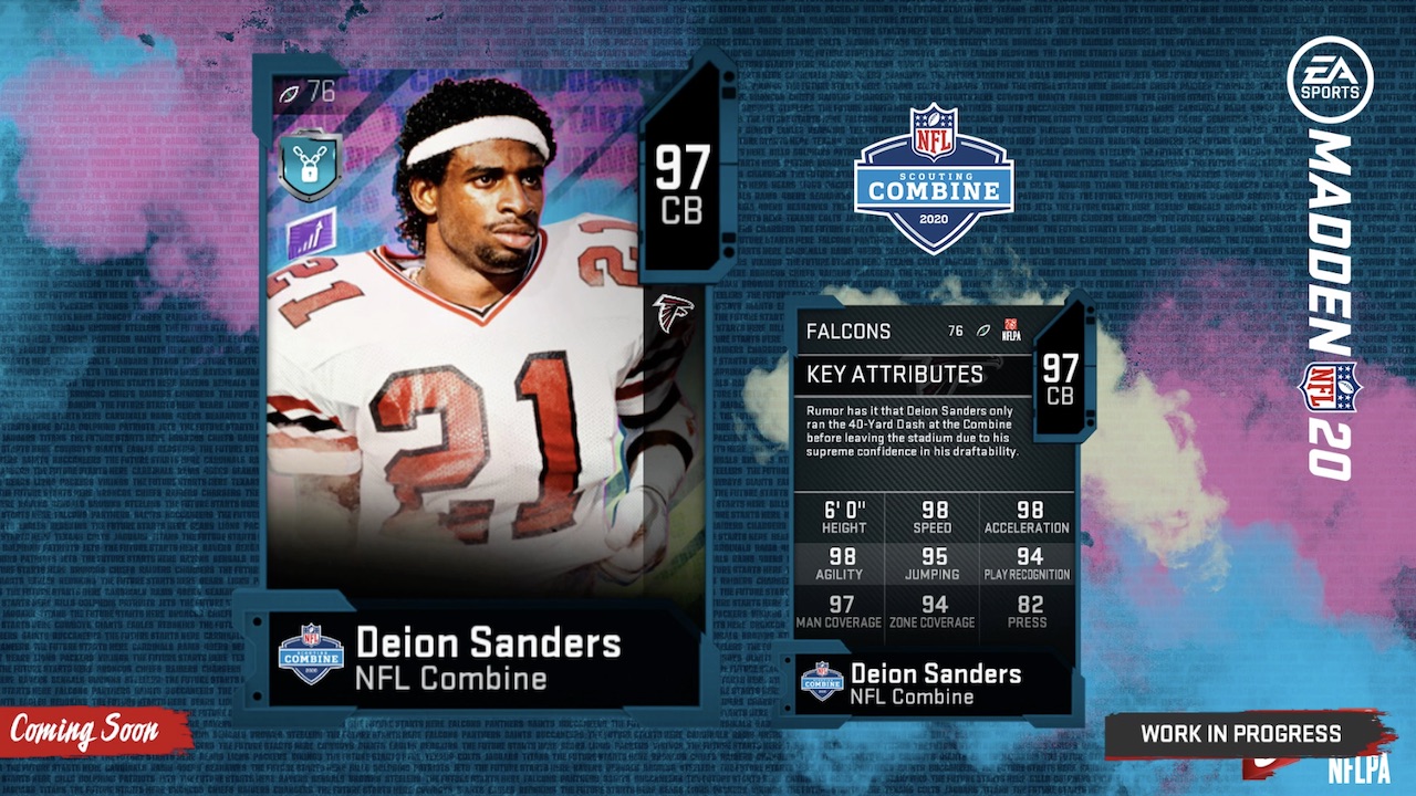 madden 20 combine master deion sanders card