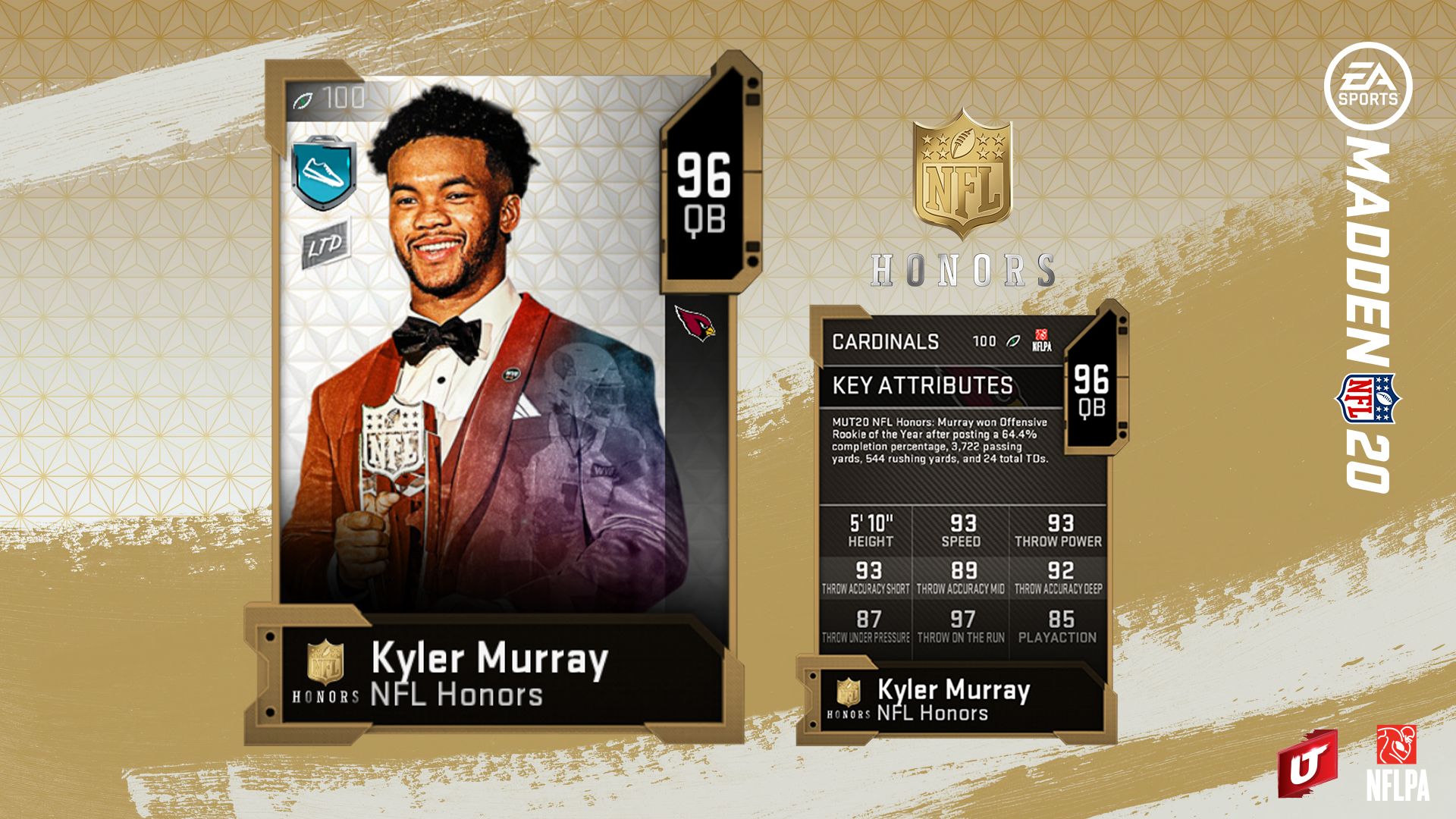 kyler murray madden 20 nfl honors card