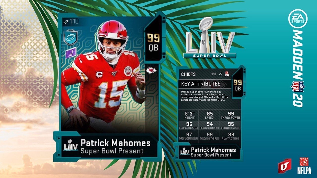 Patrick Mahomes Madden 20 Super Bowl MVP Card Now Available in Ultimate ...