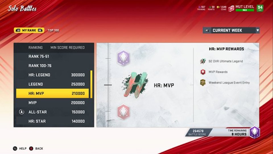 madden 20 solo battles rewards