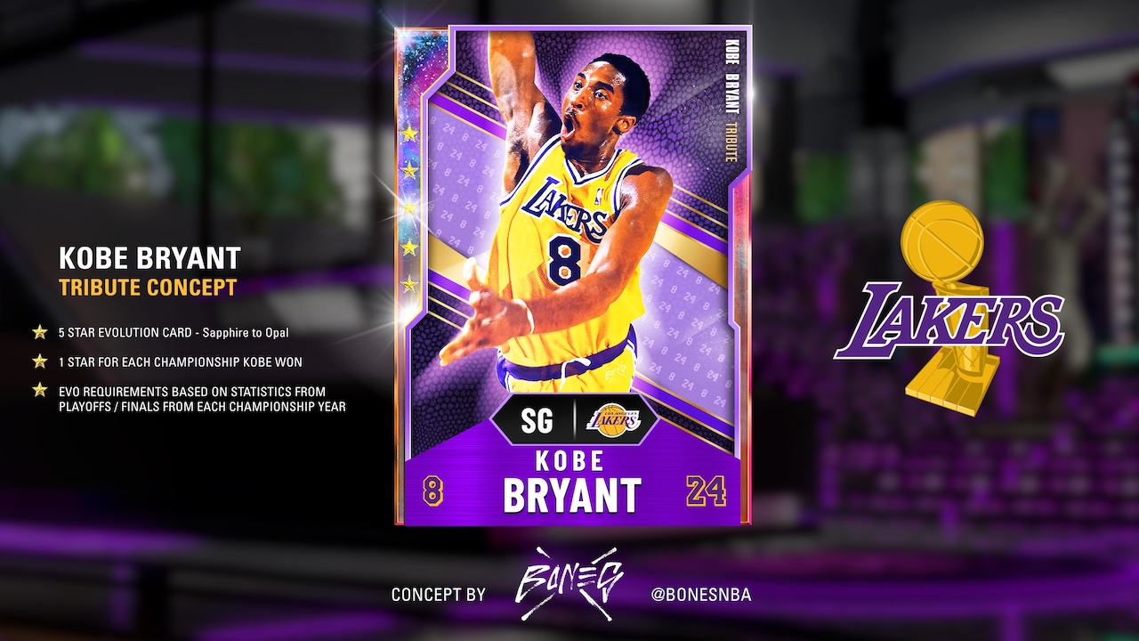 nba 2k20 myteam kobe bryant evo tribute card concept