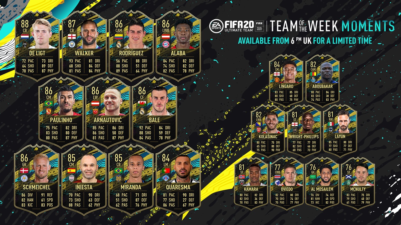 fifa 20 team of the week moments