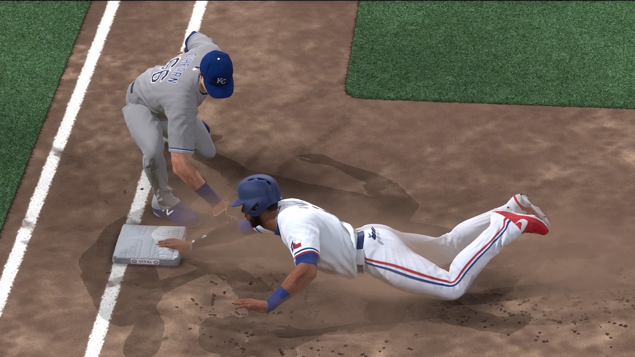 sliding head first into base on mlb the show 20