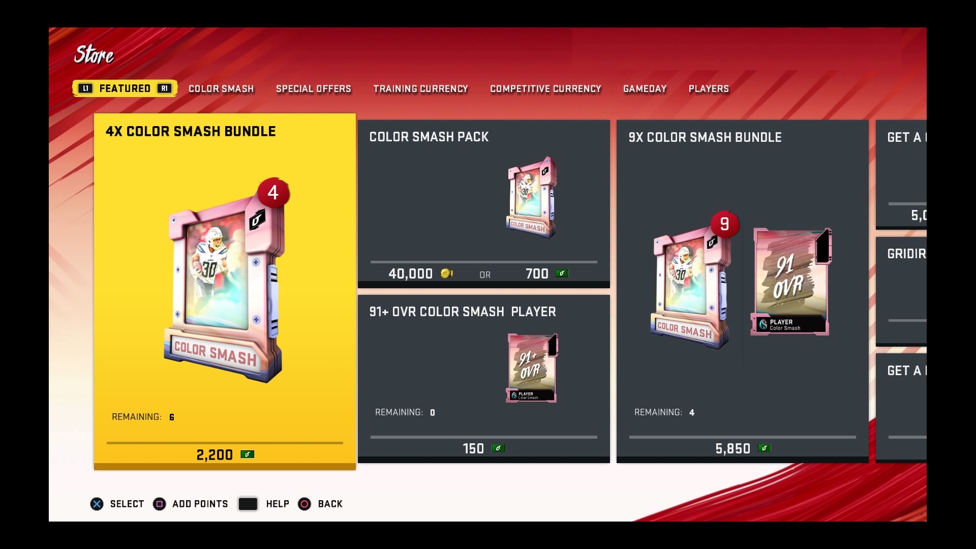madden 20 color smash packs and store offers