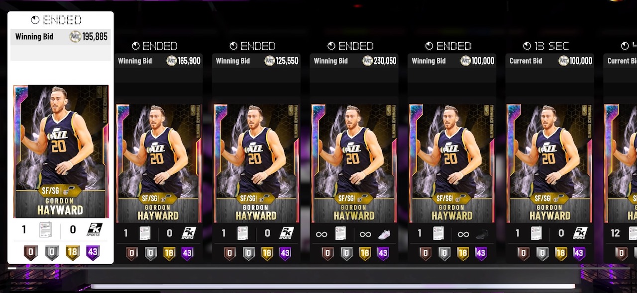 NBA 2K24  2KDB Gold Gordon Hayward (74) Complete Stats