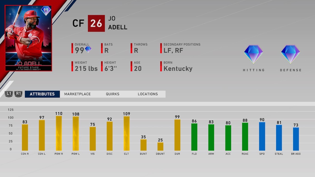 jo adell mlb the show 20 diamond card