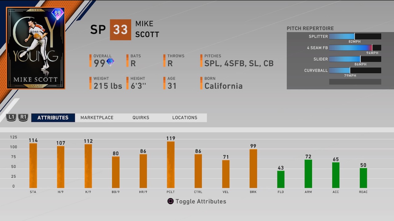 mike scott mlb the show 20 diamond card