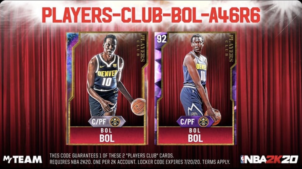 bol bol nba 2k20 players club locker code