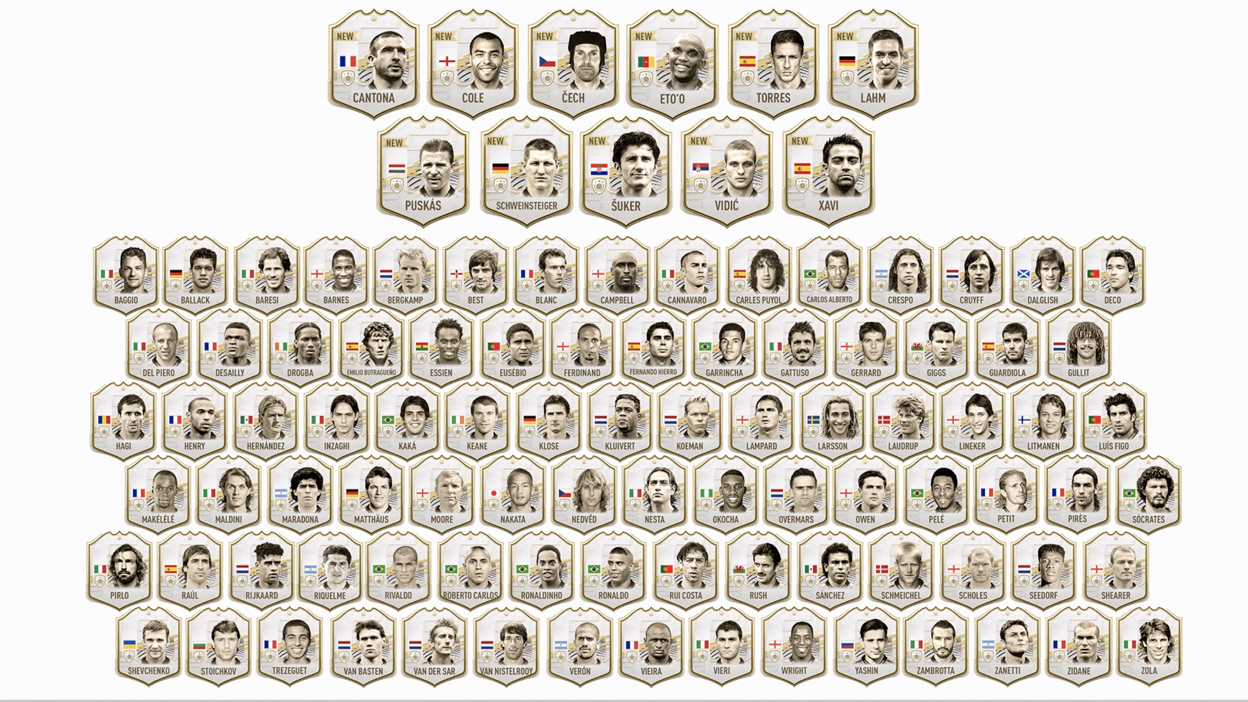 all 100 fifa 21 icons for ultimate team
