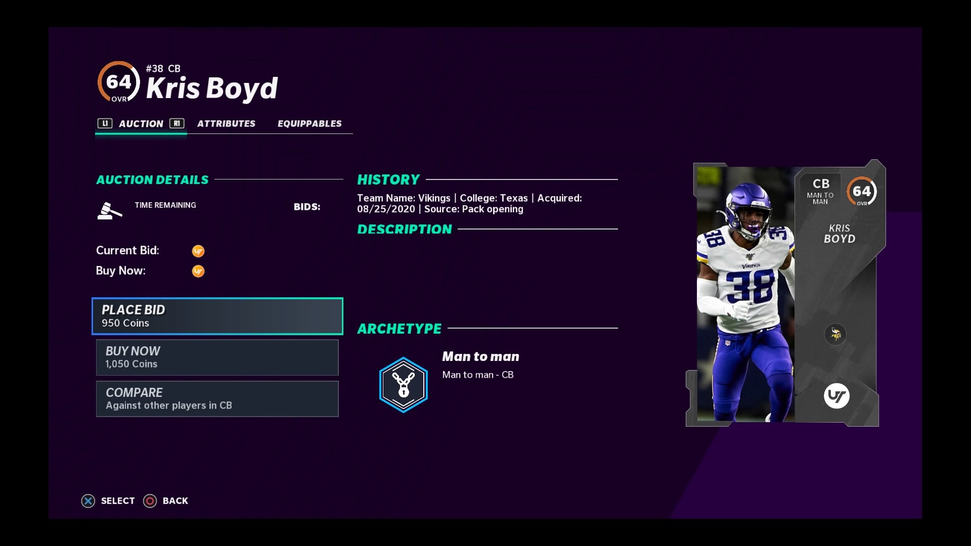 view player card in madden 21 auction house