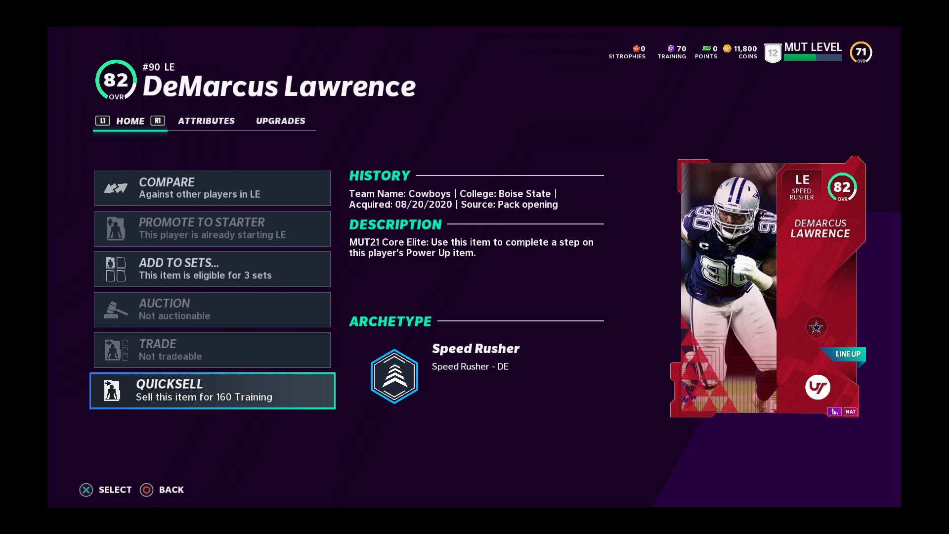 madden 21 training quicksell example