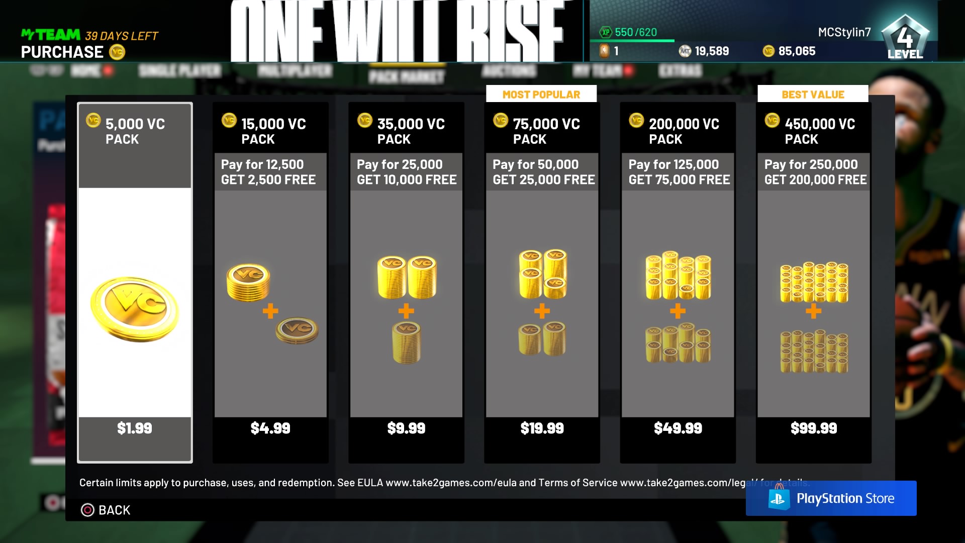 nba 2k21 virtual currency costs