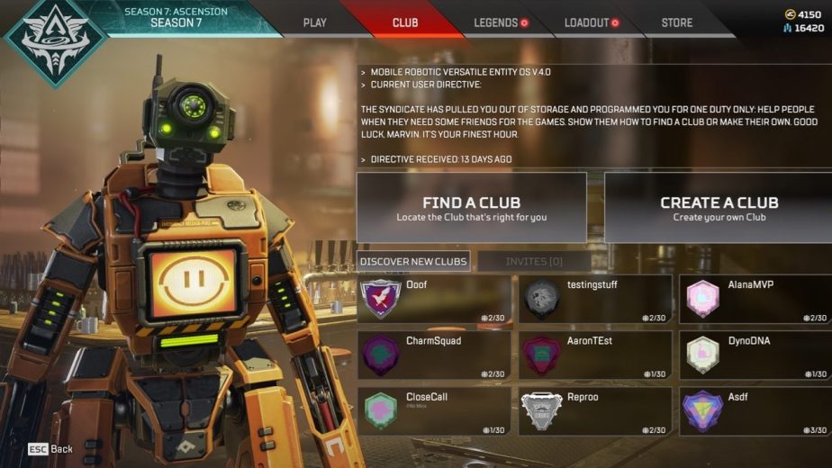 Apex Legends Clubs Season 7 Details