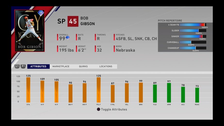 mlb the show 20 diamond dynasty bob gibson card