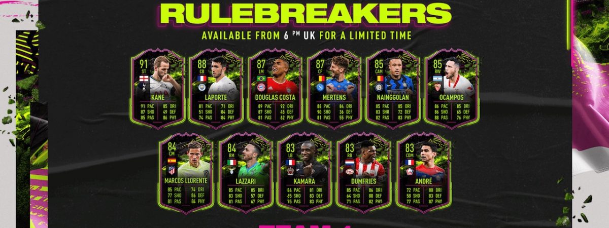 FIFA 21 Rulebreakers Team 1 players revealed including Harry Kane Aymeric Laporte