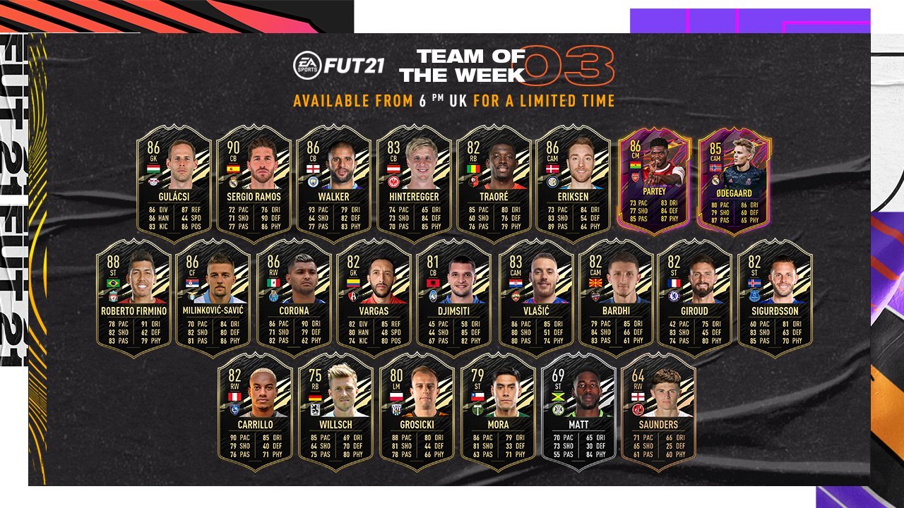 FIFA 21 team of the week 3 players Ramos firmino TOTW 3