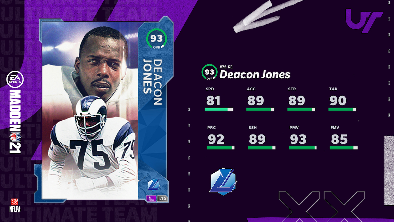 madden 21 legends group 9 deacon jones ltd card