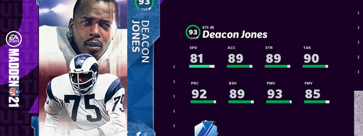 Madden 21 Legends Group 9 Deacon Jones and Edgerrin James