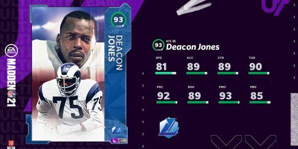 Madden 21 Legends Group 9 Deacon Jones and Edgerrin James