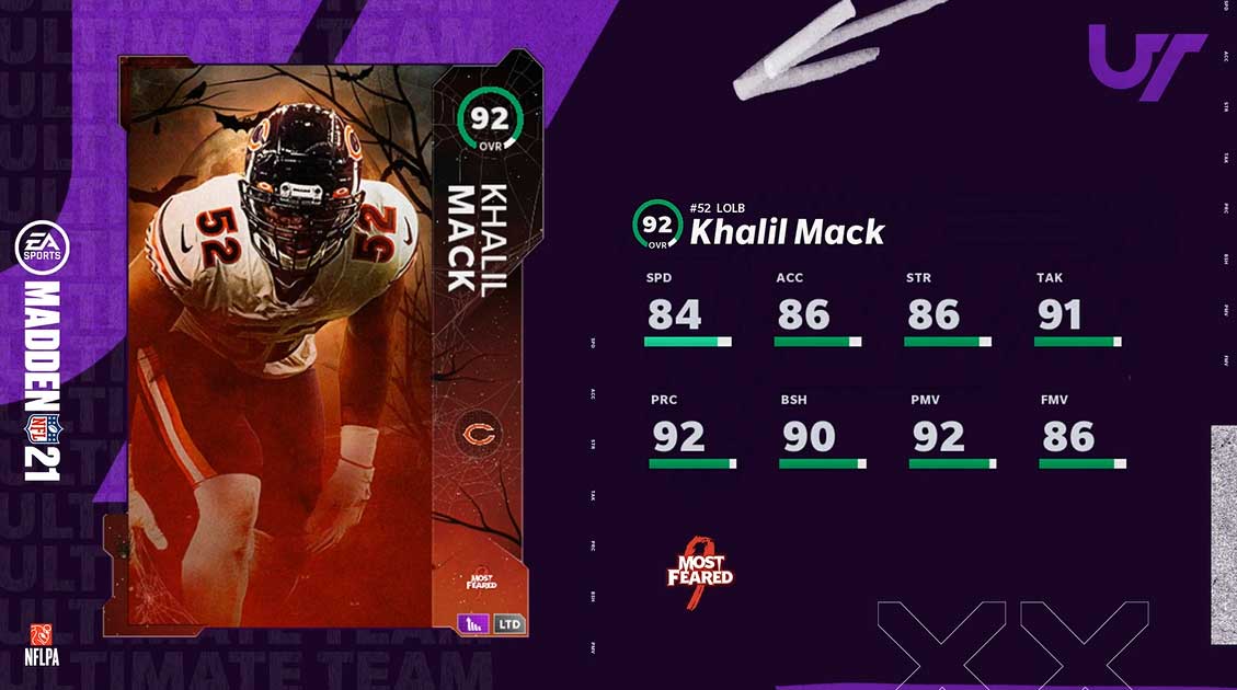 madden 21 most feared LTD khalil mack card